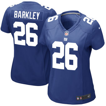Women's New York Giants Saquon Barkley Nike Royal 2018 NFL Draft Pick Game Jersey