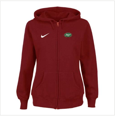 Women's New York Jets Ladies Tailgater Full Zip Hoodie Red Women's New York Jets Ladies Tailgater Full Zip Hoodie Red
