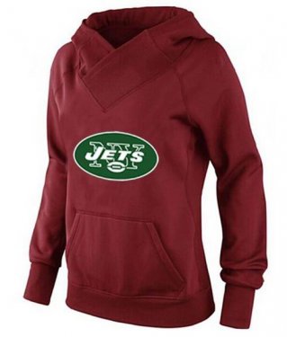 Women's New York Jets Logo Pullover Hoodie Red Women's New York Jets Logo Pullover Hoodie Red