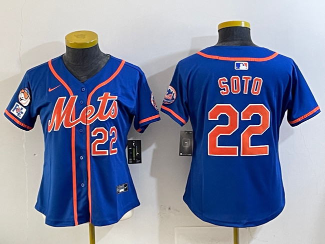 Women's New York Mets #22 Juan Soto Royal 2025 Spring Training Alternate Limited Stitched Baseball Jersey(Run Small) Women's New York Mets #22 Juan Soto Royal 2025 Spring Training Alternate Limited Stitched Baseball Jersey(Run Small)