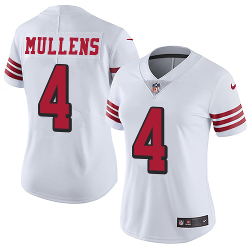 Women's Nike 49ers #4 Nick Mullens White Rush Women's Stitched NFL Vapor Untouchable Limited Jersey