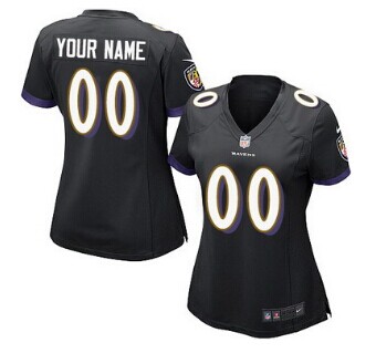Women's Nike Baltimore Ravens Customized Black Jersey