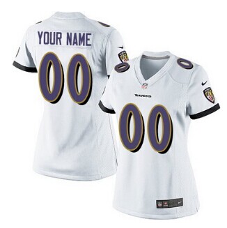 Women's Nike Baltimore Ravens Customized White Jersey