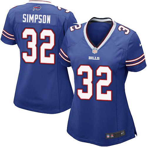 Women's Nike Bills #32 O. J. Simpson Royal Blue Team Color Stitched NFL Elite Jersey