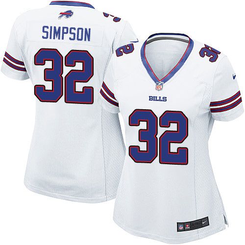 Women's Nike Bills #32 O. J. Simpson White Stitched NFL Elite Jersey