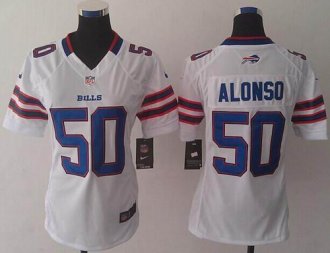 Women's Nike Bills #50 Kiko Alonso White NFL Limited Jersey