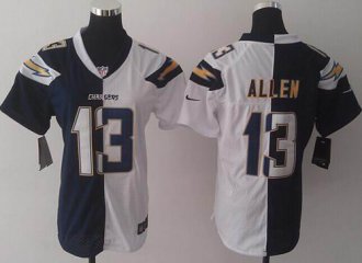 Women's Nike Chargers #13 Keenan Allen Navy Blue-White NFL Elite Split Jersey