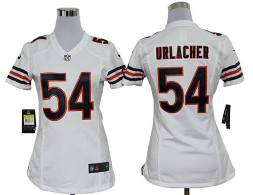 Women's NEW Chicago Bears 54 Brian Urlacher White Game Jerseys