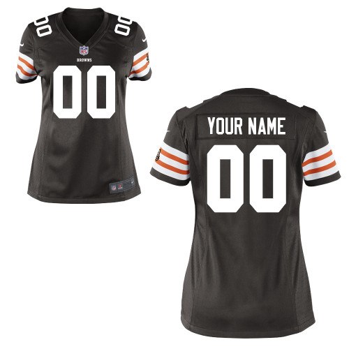 Women's NEW Cleveland Browns Customized Game Team Color Jerseys Women's NEW Cleveland Browns Customized Game Team Color Jerseys