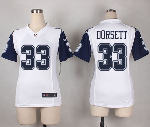 Women's Nike Cowboys #33 Tony Dorsett White  Stitched NFL Elite Rush Jersey