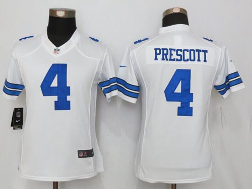 Women's Nike Cowboys #4 Dak Prescott White Stitched NFL Limited Jersey