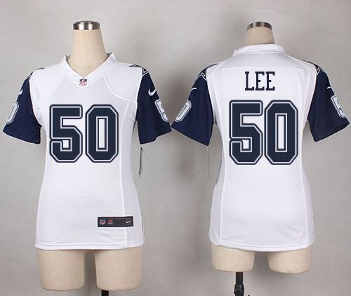 Women's Nike Cowboys #50 Sean Lee White  Stitched NFL Elite Rush Jersey