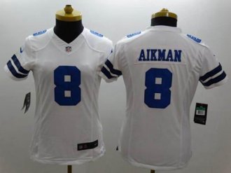 Women's Nike Cowboys #8 Troy Aikman White NFL Limited Jersey