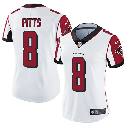 Women's Nike Falcons #8 Kyle Pitts White Women's Stitched NFL Vapor Untouchable Limited Jersey Women's Nike Falcons #8 Kyle Pitts White Women's Stitched NFL Vapor Untouchable Limited Jersey