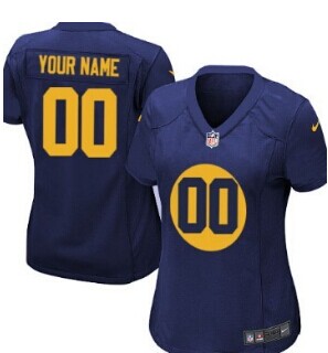 Women's Nike Green Bay Packers Customized Navy Blue Limited Jersey
