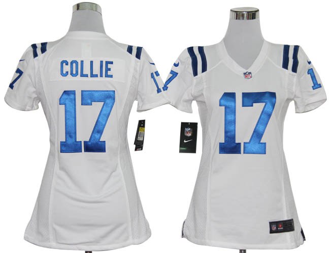 Women's NEW NFL Indianapolis Colts 17 Austin Collie White Jerseys