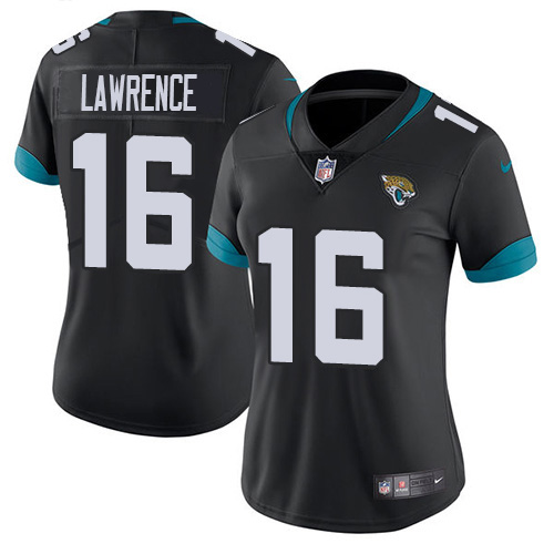 Women's Nike Jaguars #16 Trevor Lawrence Black Team Color Women's Stitched NFL Vapor Untouchable Limited Jersey Women's Nike Jaguars #16 Trevor Lawrence Black Team Color Women's Stitched NFL Vapor Untouchable Limited Jersey
