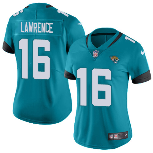 Women's Nike Jaguars #16 Trevor Lawrence Teal Green Alternate Women's Stitched NFL Vapor Untouchable Limited Jersey Women's Nike Jaguars #16 Trevor Lawrence Teal Green Alternate Women's Stitched NFL Vapor Untouchable Limited Jersey