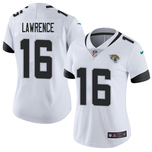 Women's Nike Jaguars #16 Trevor Lawrence White Women's Stitched NFL Vapor Untouchable Limited Jersey Women's Nike Jaguars #16 Trevor Lawrence White Women's Stitched NFL Vapor Untouchable Limited Jersey