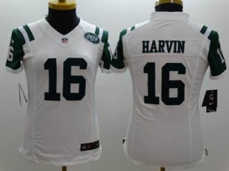 Women's Nike Jets #16 Percy Harvin White NFL Limited Jersey