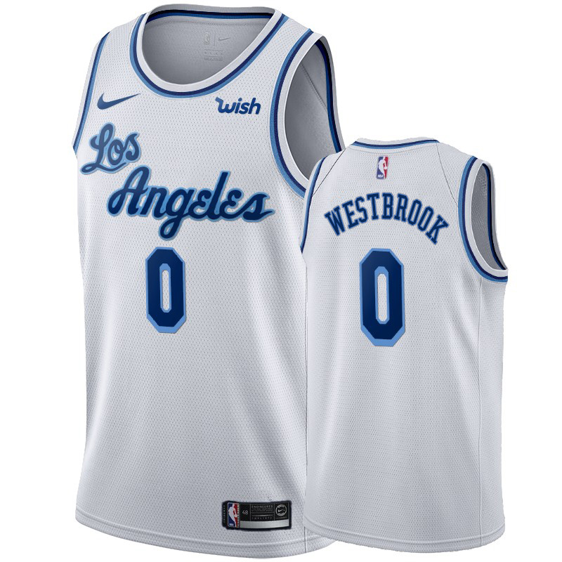 Women's Nike Lakers #0 Russell Westbrook Women's White 2019-20 Hardwood Classic Edition Stitched NBA Jersey Women's Nike Lakers #0 Russell Westbrook Women's White 2019-20 Hardwood Classic Edition Stitched NBA Jersey