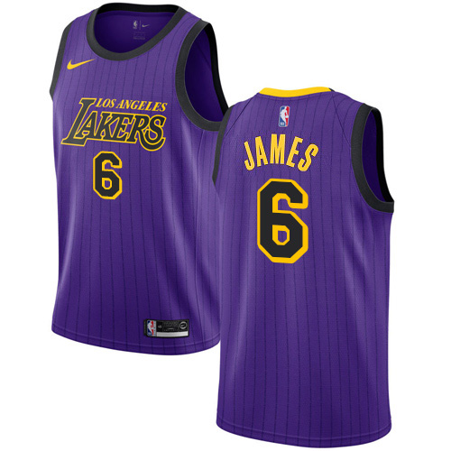 Women's Nike Lakers #6 LeBron James Purple Women's NBA Swingman City Edition 2018 19 Jersey Women's Nike Lakers #6 LeBron James Purple Women's NBA Swingman City Edition 2018 19 Jersey
