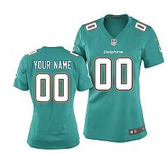 Women's Nike Miami Dolphins Customized 2013 Green Jersey