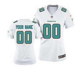 Women's Nike Miami Dolphins Customized 2013 White Jersey