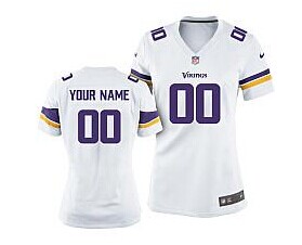 Women's Nike Minnesota Vikings Customized 2013 White Jersey Women's Nike Minnesota Vikings Customized 2013 White Jersey