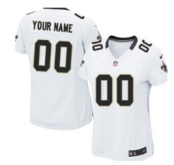 Women's Nike New Orleans Saints Customized White Jersey Women's Nike New Orleans Saints Customized White Jersey