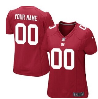 Women's Nike New York Giants Customized Red Jersey Women's Nike New York Giants Customized Red Jersey
