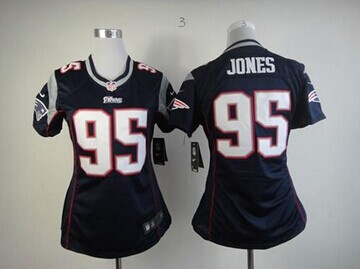 Women's Nike Patriots #95 Chandler Jones Navy Blue Team Color NFL Elite Jersey