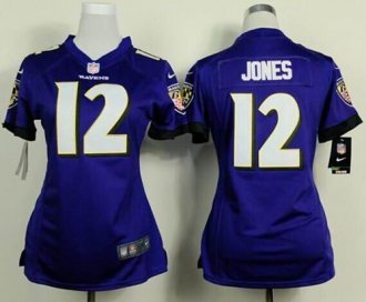 Women's Nike Ravens #12 Jacoby Jones Purple Team Color NFL New Elite Jersey