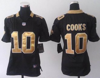 Women's Nike Saints #10 Brandin Cooks Black Team Color NFL Elite Jersey