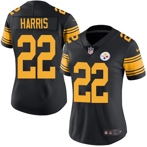 Women's Nike Steelers #22 Najee Harris Black Women's Stitched NFL Limited Rush Jersey Women's Nike Steelers #22 Najee Harris Black Women's Stitched NFL Limited Rush Jersey