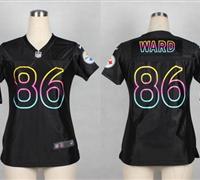 Women's Nike Steelers #86 Hines Ward Black NFL Fashion Game Jersey