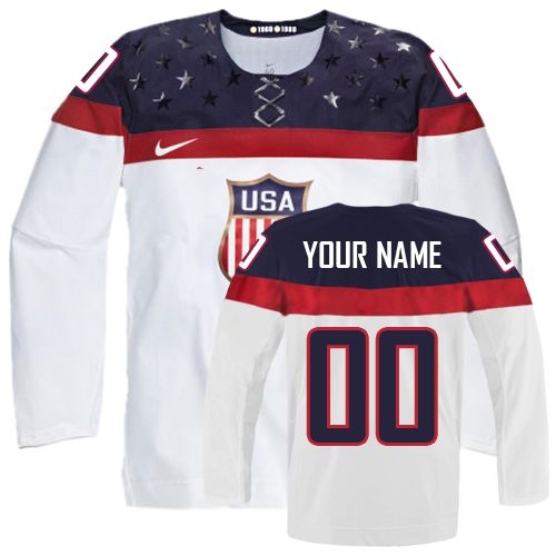 Women's Nike Team USA Customized Authentic White Home 2014 Olympic Hockey Jersey Women's Nike Team USA Customized Authentic White Home 2014 Olympic Hockey Jersey