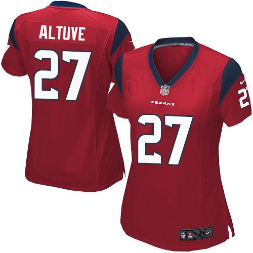 Women's Nike Texans #27 Jose Altuve Red Alternate Stitched NFL Elite Jersey