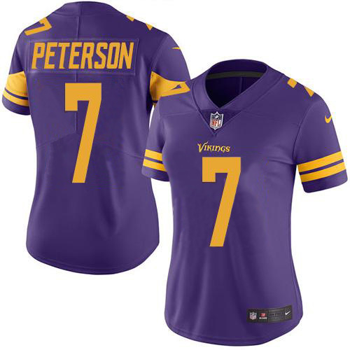 Women's Nike Vikings #7 Patrick Peterson Purple Women's Stitched NFL Limited Rush Jersey Women's Nike Vikings #7 Patrick Peterson Purple Women's Stitched NFL Limited Rush Jersey