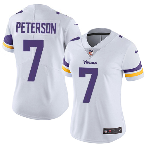Women's Nike Vikings #7 Patrick Peterson White Women's Stitched NFL Vapor Untouchable Limited Jersey Women's Nike Vikings #7 Patrick Peterson White Women's Stitched NFL Vapor Untouchable Limited Jersey