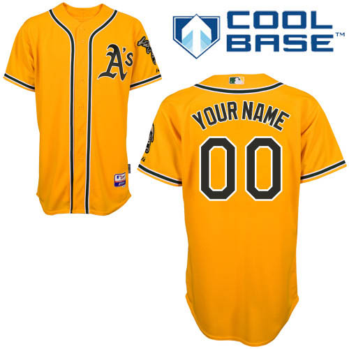 Women's Oakland Athletics Customized Yellow Jersey Women's Oakland Athletics Customized Yellow Jersey
