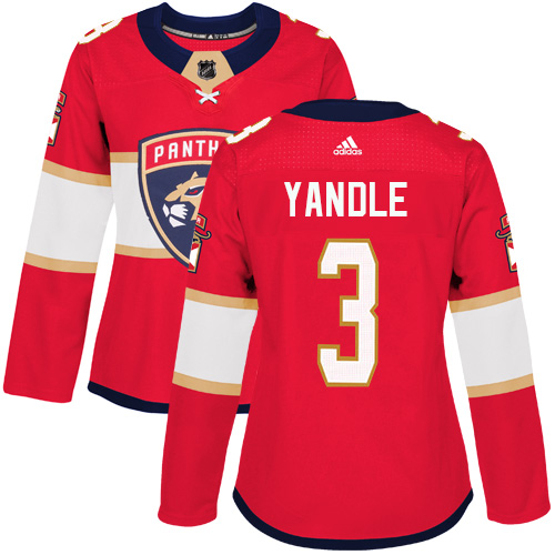 Women's Panthers #3 Keith Yandle Red Home Authentic Women's Stitched Hockey Jersey Women's Panthers #3 Keith Yandle Red Home Authentic Women's Stitched Hockey Jersey