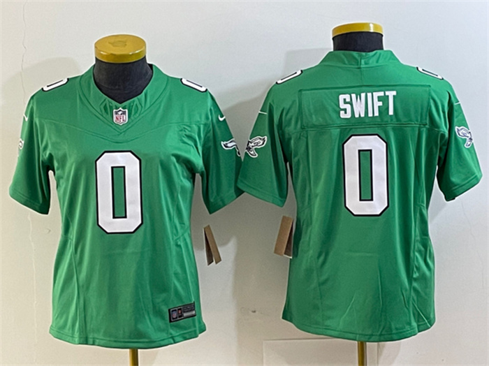 Women's Philadelphia Eagles #0 D’andre Swift Green 2023 F.U.S.E. Stitched Football Jersey(Run Small) Women's Philadelphia Eagles #0 D’andre Swift Green 2023 F.U.S.E. Stitched Football Jersey(Run Small)
