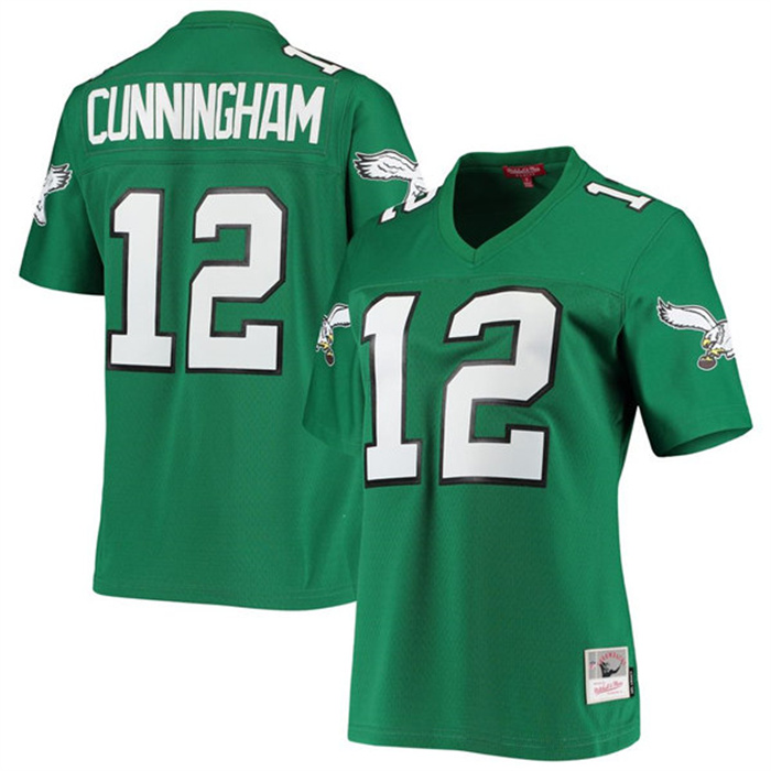 Women's Philadelphia Eagles #12 Randall Cunningham Green 1990 Mitchell & Ness Stitched Football Jersey(Run Small) Women's Philadelphia Eagles #12 Randall Cunningham Green 1990 Mitchell & Ness Stitched Football Jersey(Run Small)