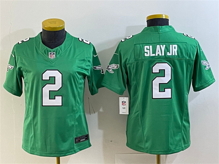 Women's Philadelphia Eagles #2 Darius Slay JR Green 2023 F.U.S.E. Stitched Football Jersey(Run Small) Women's Philadelphia Eagles #2 Darius Slay JR Green 2023 F.U.S.E. Stitched Football Jersey(Run Small)