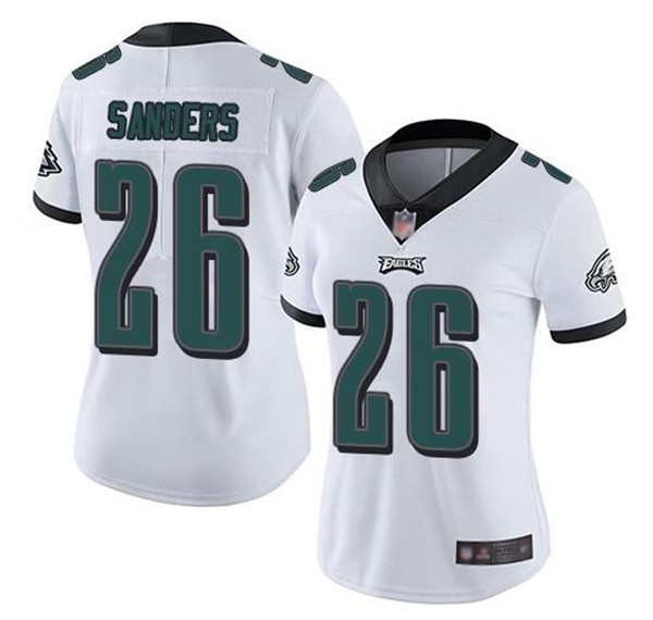 Women's Philadelphia Eagles #26 Miles Sanders White Vapor Untouchable Limited Stitched Football Jersey(Run Small) Women's Philadelphia Eagles #26 Miles Sanders White Vapor Untouchable Limited Stitched Football Jersey(Run Small)