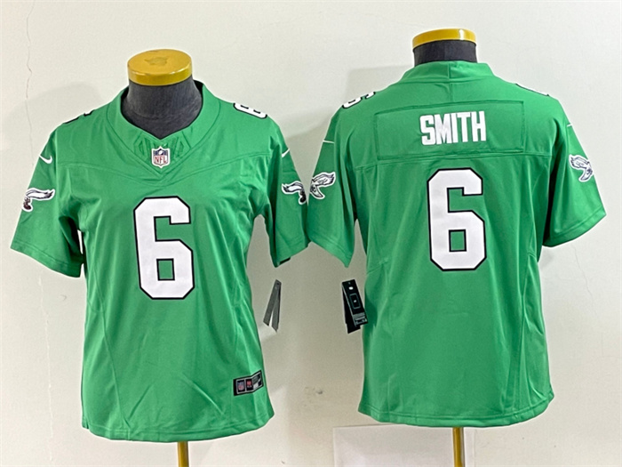 Women's Philadelphia Eagles #6 DeVonta Smith Green 2023 F.U.S.E. Stitched Football Jersey(Run Small) Women's Philadelphia Eagles #6 DeVonta Smith Green 2023 F.U.S.E. Stitched Football Jersey(Run Small)