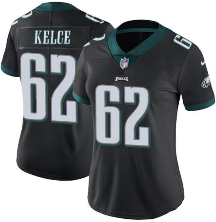 Women's Philadelphia Eagles #62 Jason Kelce Black Vapor Untouchable Limited Stitched Football Jersey(Run Small) Women's Philadelphia Eagles #62 Jason Kelce Black Vapor Untouchable Limited Stitched Football Jersey(Run Small)