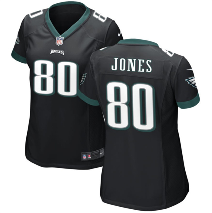 Women's Philadelphia Eagles #80 Julio Jones Black Stitched Football Jersey(Run Small) Women's Philadelphia Eagles #80 Julio Jones Black Stitched Football Jersey(Run Small)