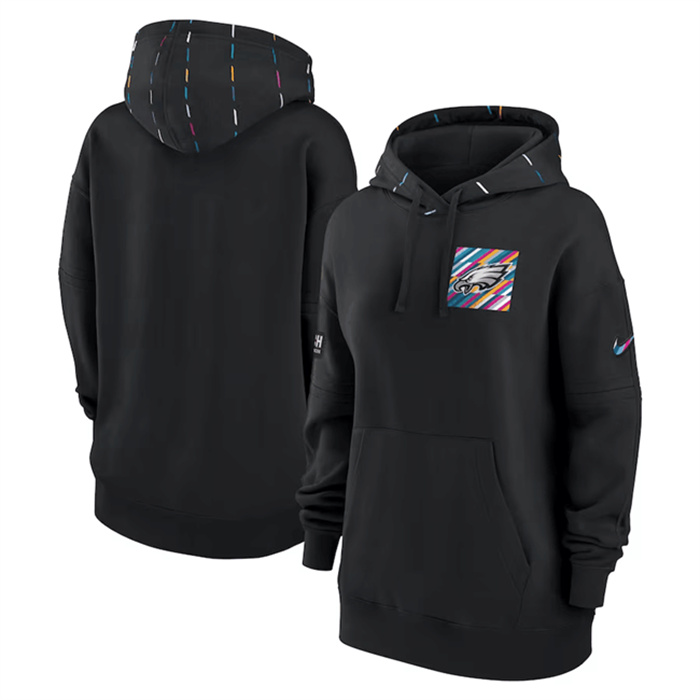 Women's Philadelphia Eagles Black 2023 Crucial Catch Club Pullover Hoodie(Run Small) Women's Philadelphia Eagles Black 2023 Crucial Catch Club Pullover Hoodie(Run Small)